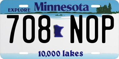 MN license plate 708NOP