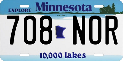 MN license plate 708NOR