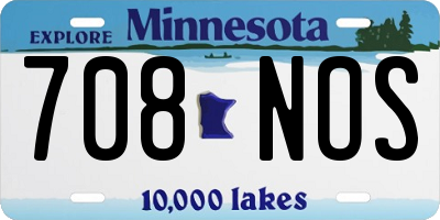 MN license plate 708NOS