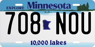 MN license plate 708NOU