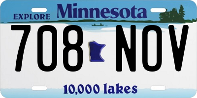 MN license plate 708NOV