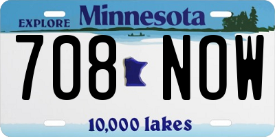 MN license plate 708NOW