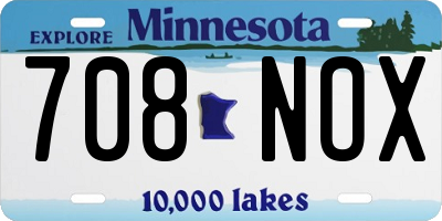 MN license plate 708NOX