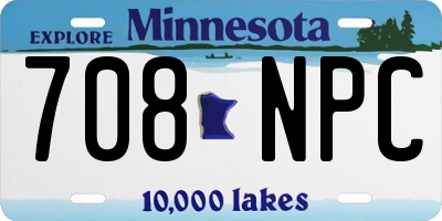 MN license plate 708NPC