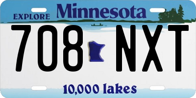 MN license plate 708NXT