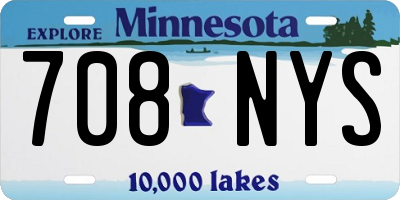 MN license plate 708NYS