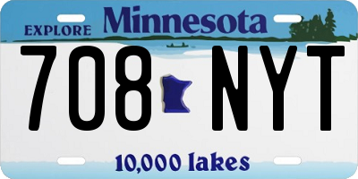 MN license plate 708NYT