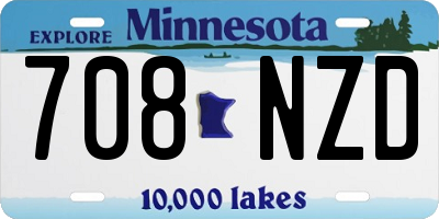 MN license plate 708NZD