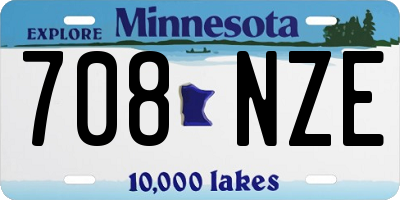 MN license plate 708NZE