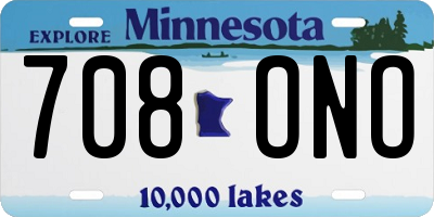 MN license plate 708ONO