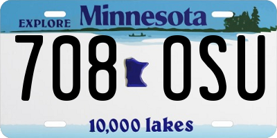 MN license plate 708OSU