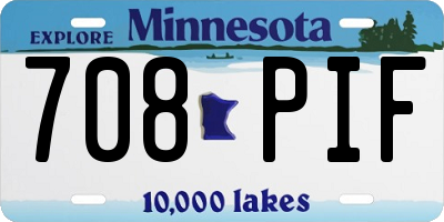 MN license plate 708PIF