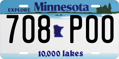 MN license plate 708POO