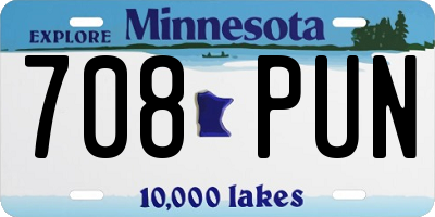 MN license plate 708PUN