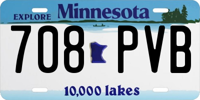 MN license plate 708PVB