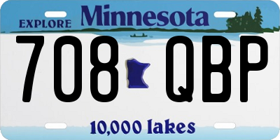 MN license plate 708QBP