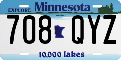 MN license plate 708QYZ