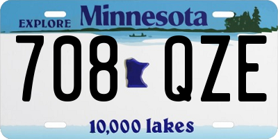 MN license plate 708QZE