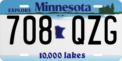 MN license plate 708QZG