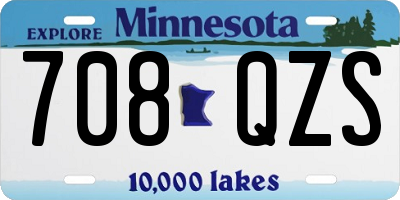 MN license plate 708QZS