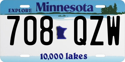 MN license plate 708QZW