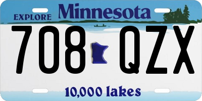 MN license plate 708QZX