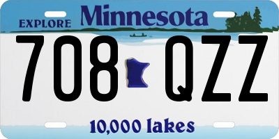 MN license plate 708QZZ