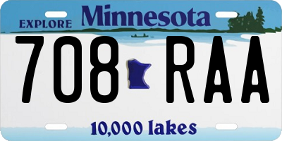 MN license plate 708RAA