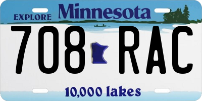 MN license plate 708RAC