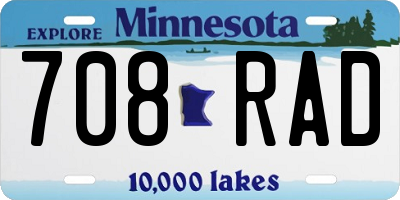 MN license plate 708RAD