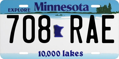 MN license plate 708RAE