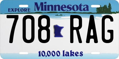 MN license plate 708RAG
