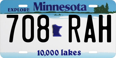 MN license plate 708RAH