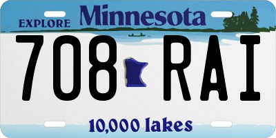 MN license plate 708RAI
