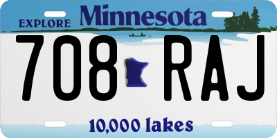MN license plate 708RAJ