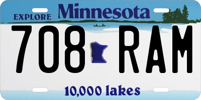 MN license plate 708RAM