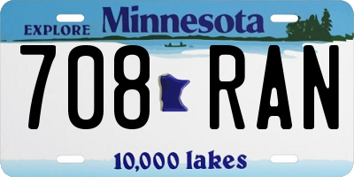 MN license plate 708RAN