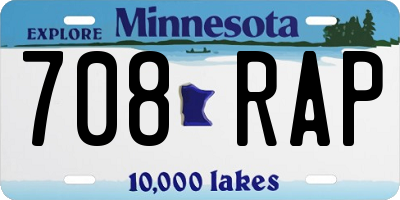 MN license plate 708RAP