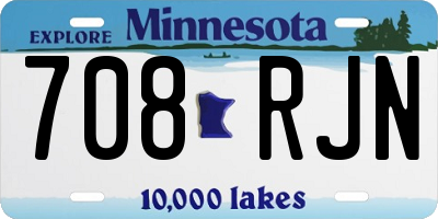 MN license plate 708RJN