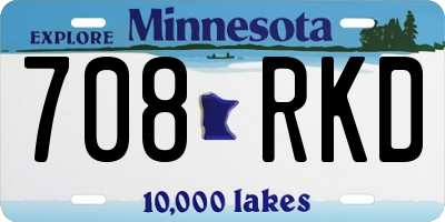 MN license plate 708RKD