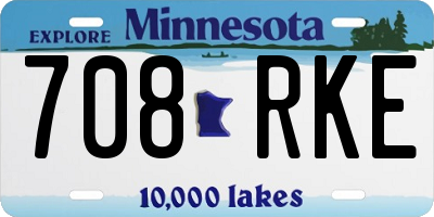 MN license plate 708RKE
