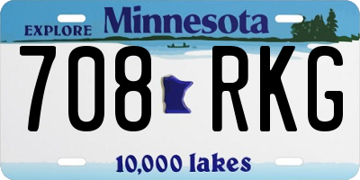 MN license plate 708RKG