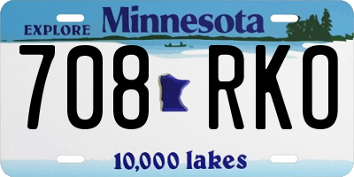 MN license plate 708RKO