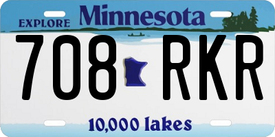MN license plate 708RKR