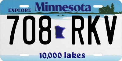 MN license plate 708RKV