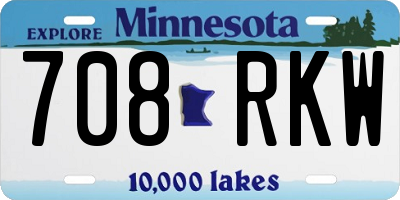 MN license plate 708RKW