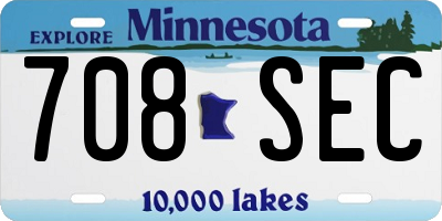 MN license plate 708SEC