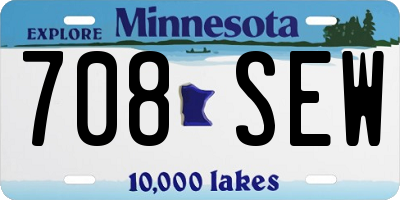 MN license plate 708SEW