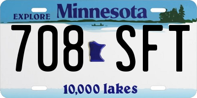 MN license plate 708SFT