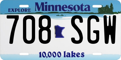 MN license plate 708SGW